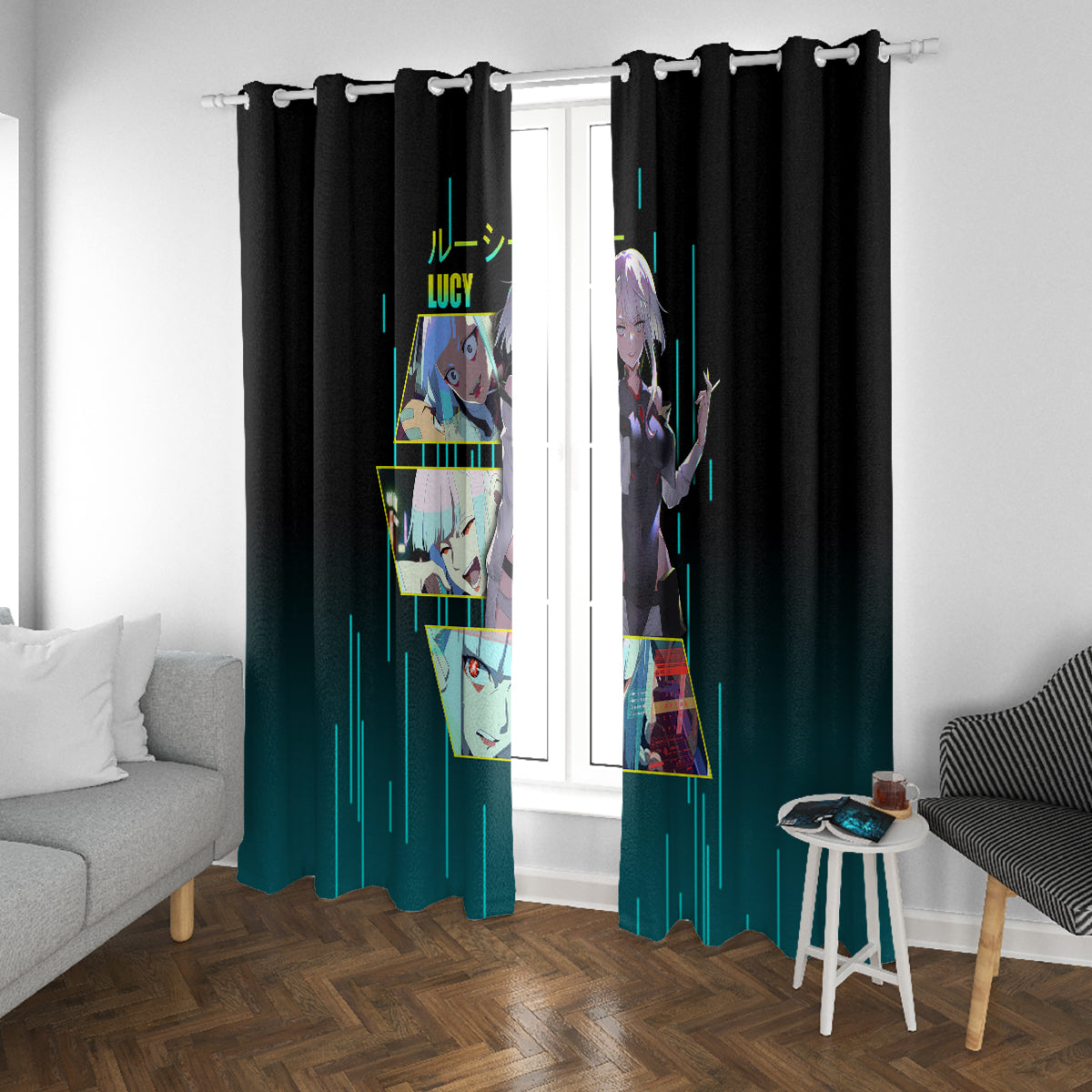 Cyberpunk Lucy Window Curtain