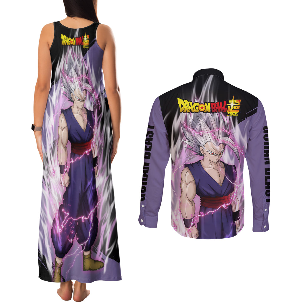 Gohan Beast - Dragon Ball Couples Matching Tank Maxi Dress and Long Sleeve Button Shirt