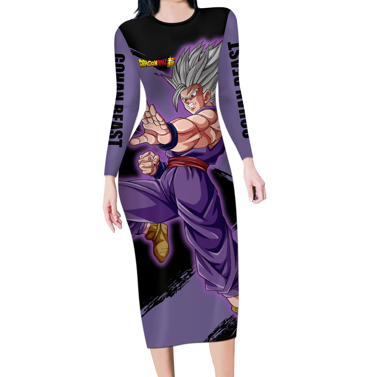 Gohan Beast - Dragon Ball Long Sleeve Bodycon Dress