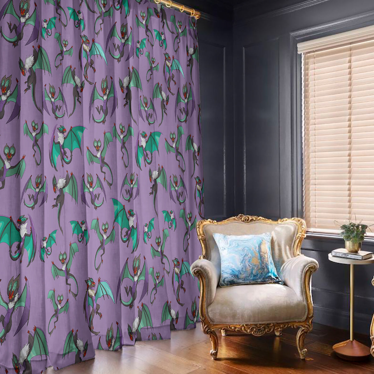 Noivern Pattern Style Window Curtain
