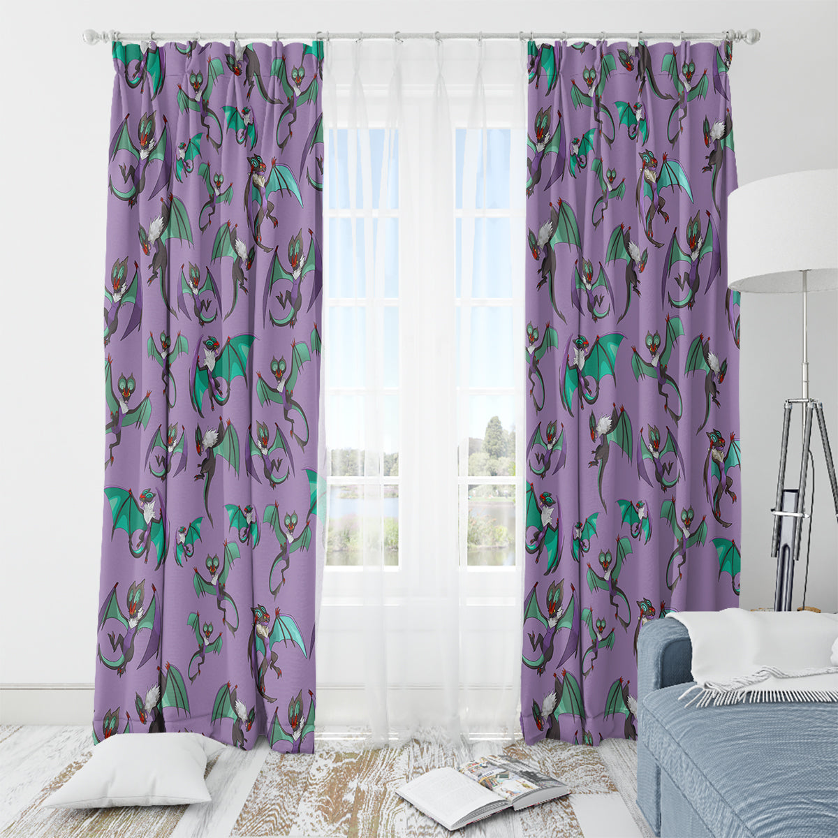 Noivern Pattern Style Window Curtain