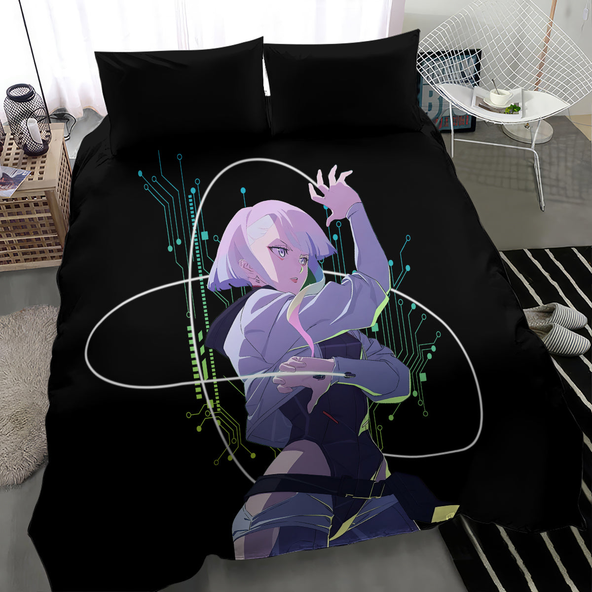 Cyberpunk Lucy - Anime Cyberpunk Bedding Set