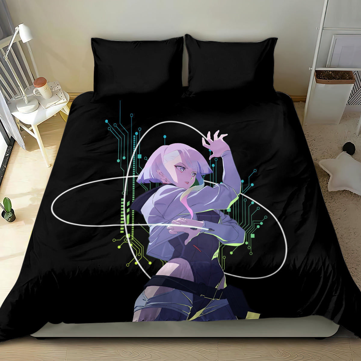 Cyberpunk Lucy - Anime Cyberpunk Bedding Set