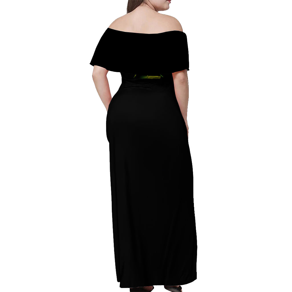 Cyberpunk Lucy - Anime Cyberpunk Off Shoulder Maxi Dress
