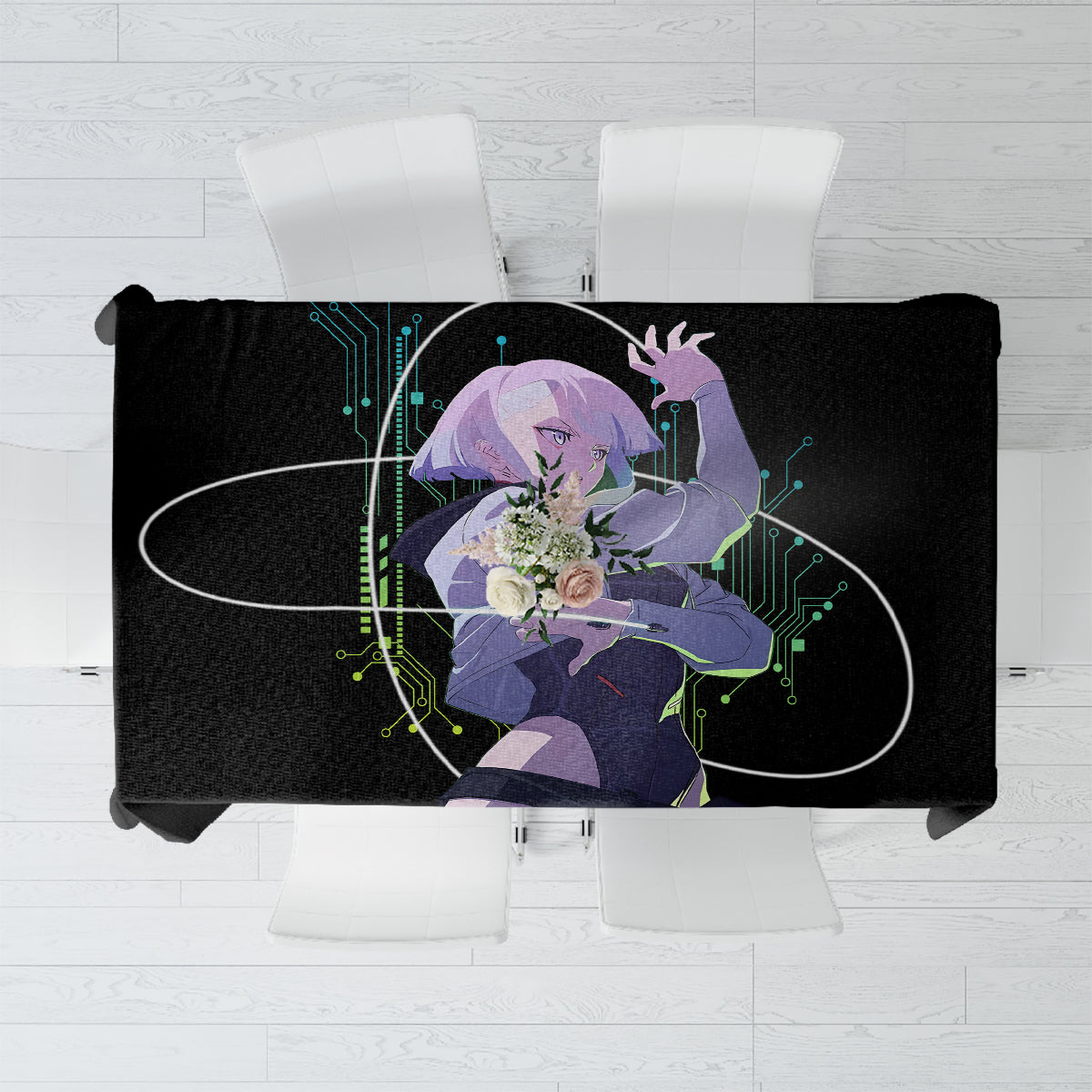 Cyberpunk Lucy - Anime Cyberpunk Tablecloth