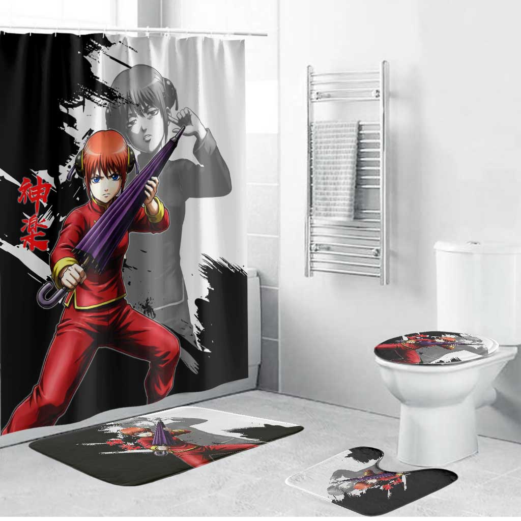 Kagura Bathroom Set Fierce Comedy Martial Ink Style