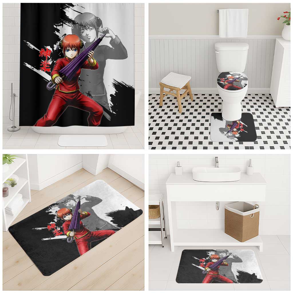 Kagura Bathroom Set Fierce Comedy Martial Ink Style