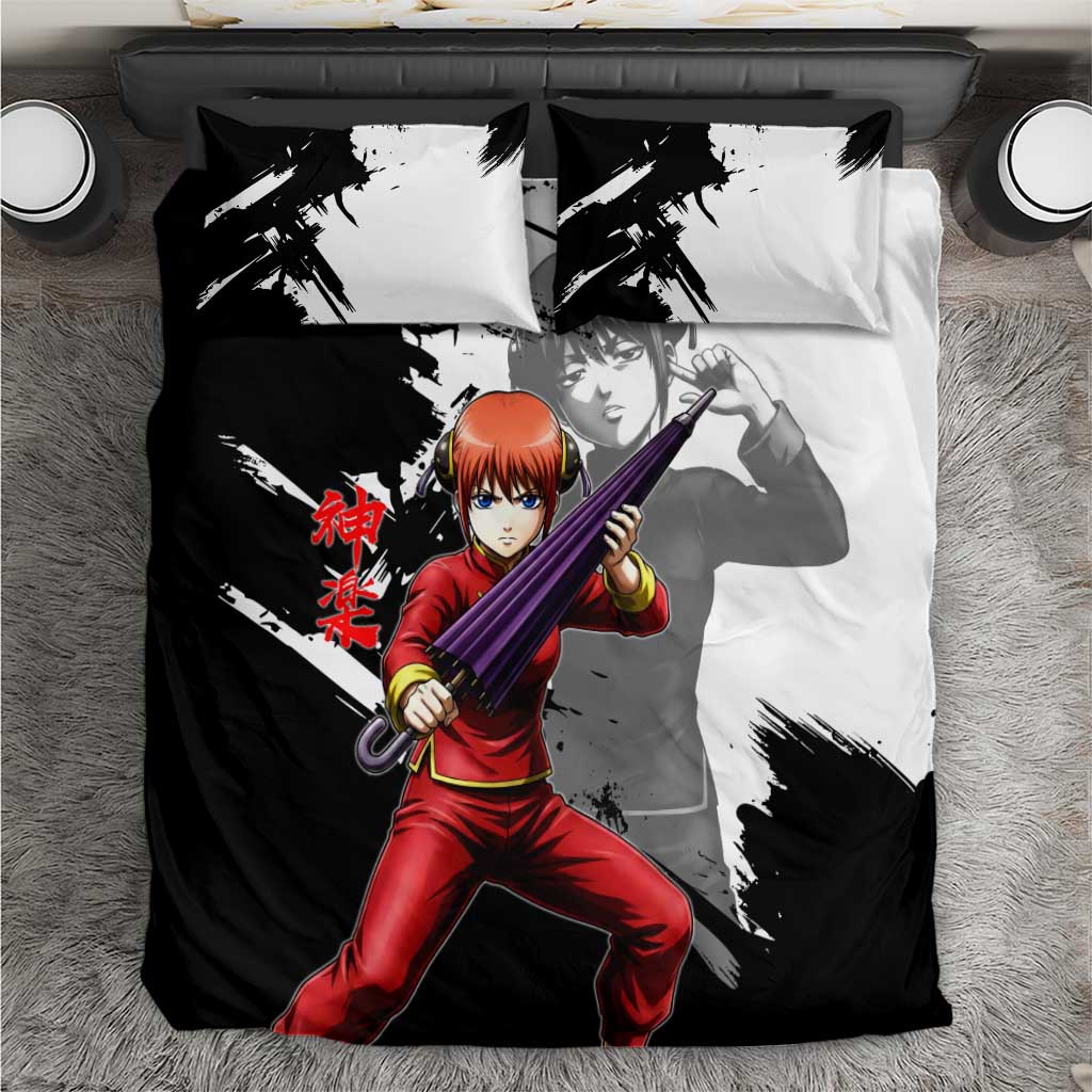 Kagura Bedding Set Fierce Comedy Martial Ink Style