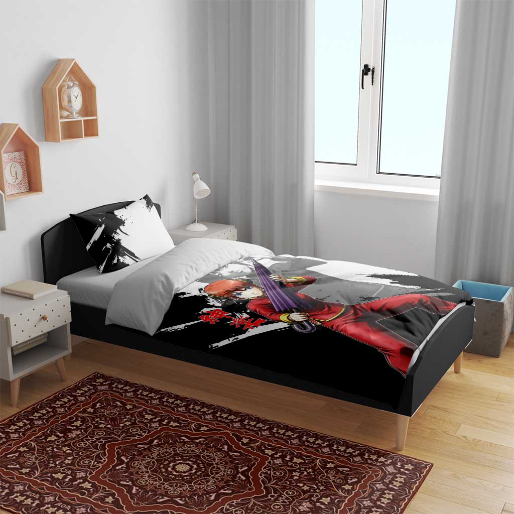 Kagura Bedding Set Fierce Comedy Martial Ink Style