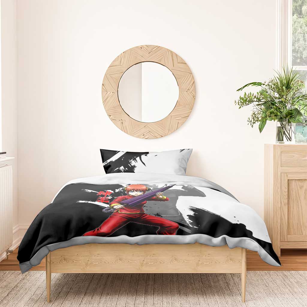 Kagura Bedding Set Fierce Comedy Martial Ink Style