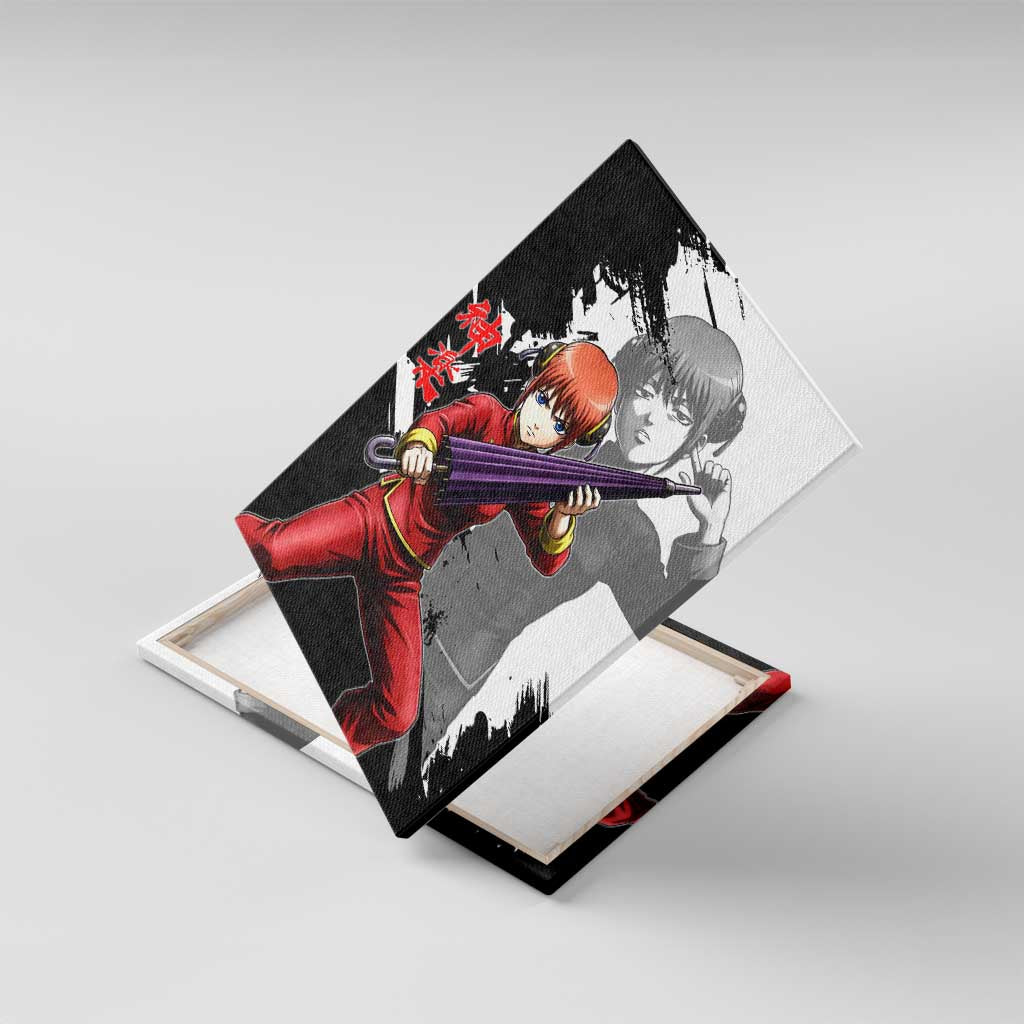 Kagura Canvas Wall Art Fierce Comedy Martial Ink Style