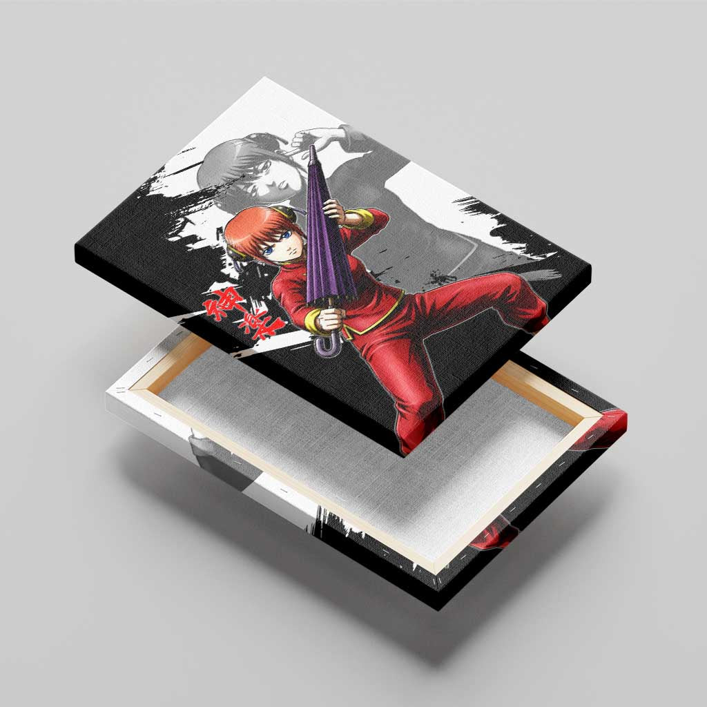 Kagura Canvas Wall Art Fierce Comedy Martial Ink Style