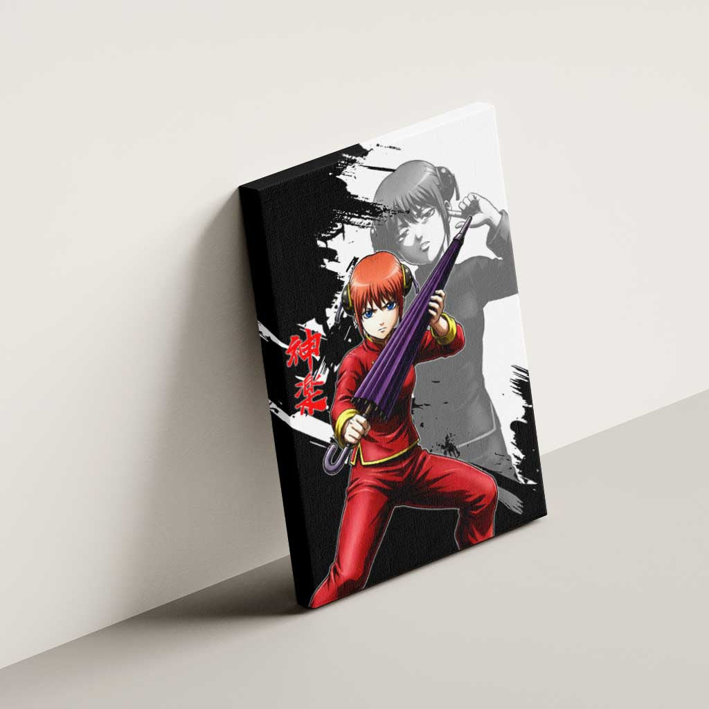 Kagura Canvas Wall Art Fierce Comedy Martial Ink Style
