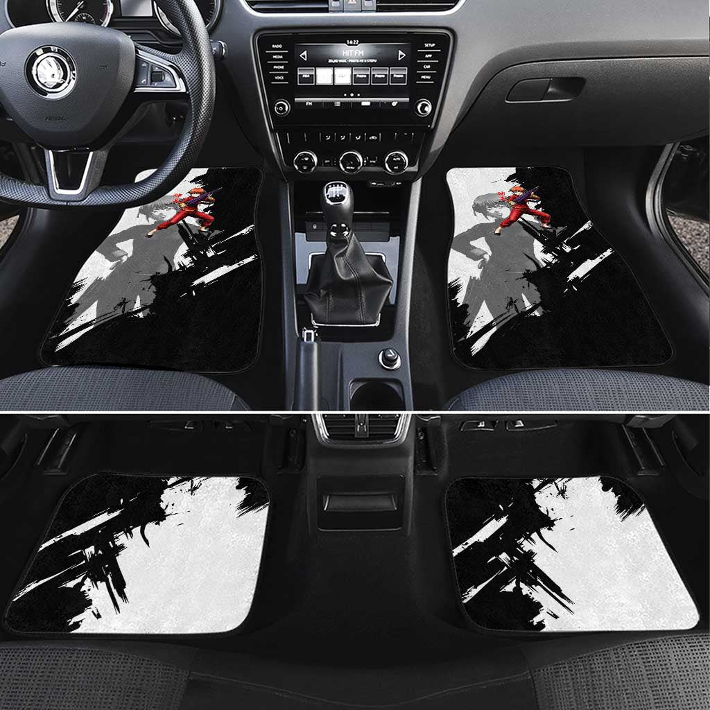 Kagura Car Mats Fierce Comedy Martial Ink Style