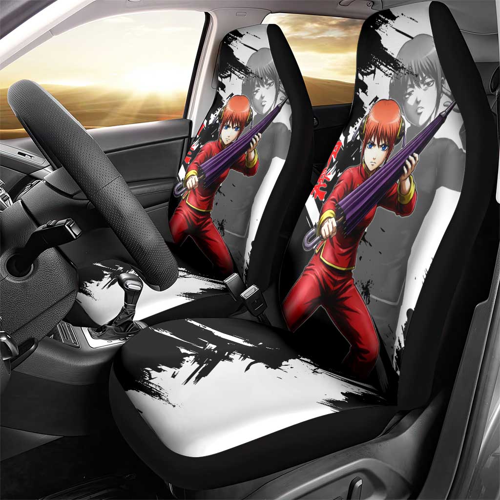 Kagura Car Seat Cover Fierce Comedy Martial Ink Style