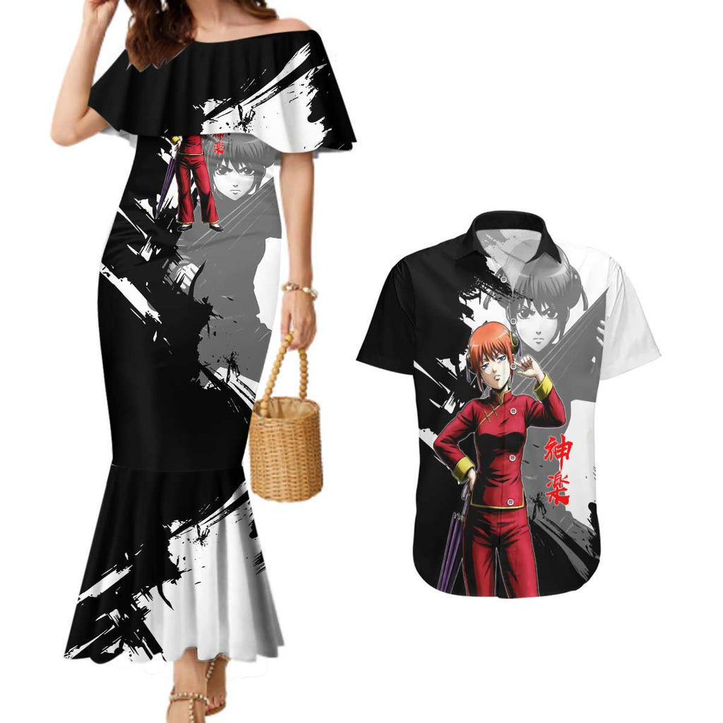 Kagura Couples Matching Mermaid Dress and Hawaiian Shirt Fierce Comedy Martial Ink Style