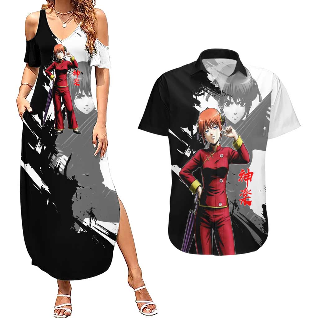 Kagura Couples Matching Summer Maxi Dress and Hawaiian Shirt Fierce Comedy Martial Ink Style
