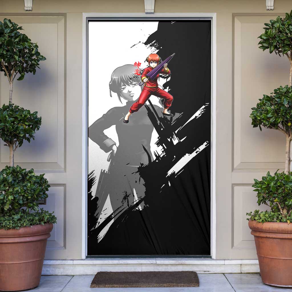 Kagura Door Cover Fierce Comedy Martial Ink Style