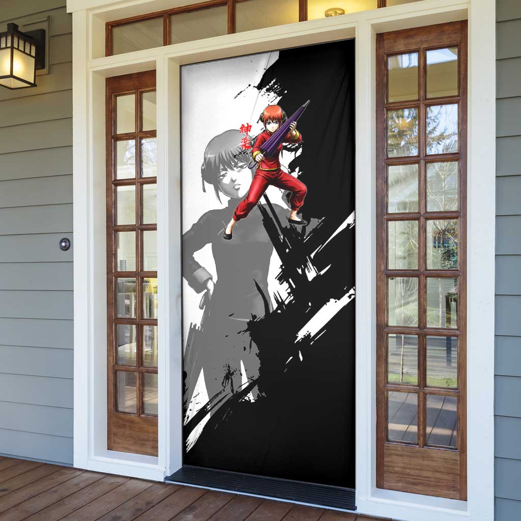 Kagura Door Cover Fierce Comedy Martial Ink Style