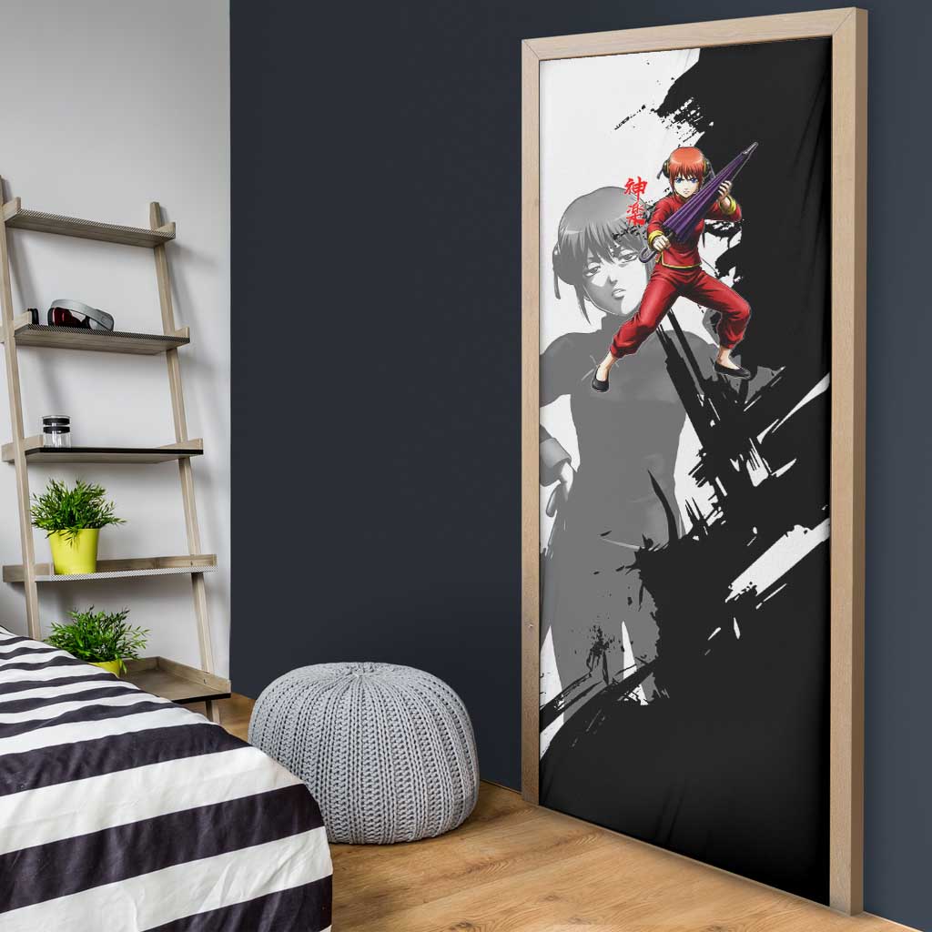 Kagura Door Cover Fierce Comedy Martial Ink Style