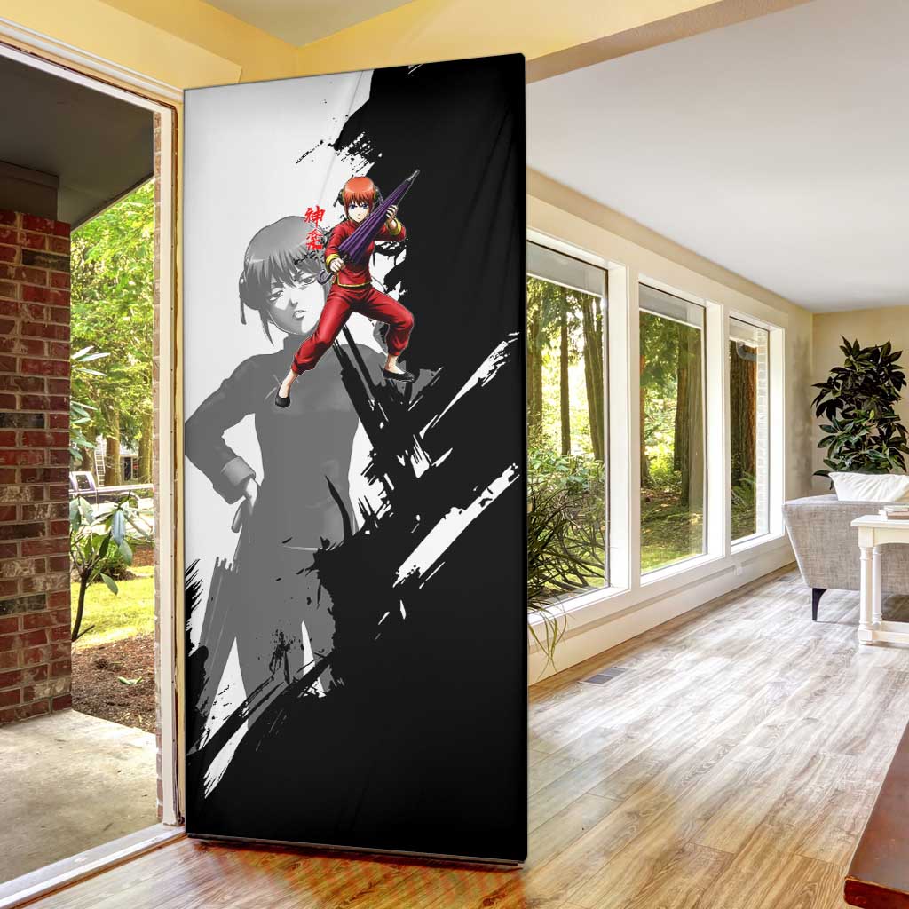 Kagura Door Cover Fierce Comedy Martial Ink Style