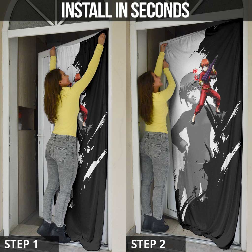 Kagura Door Cover Fierce Comedy Martial Ink Style