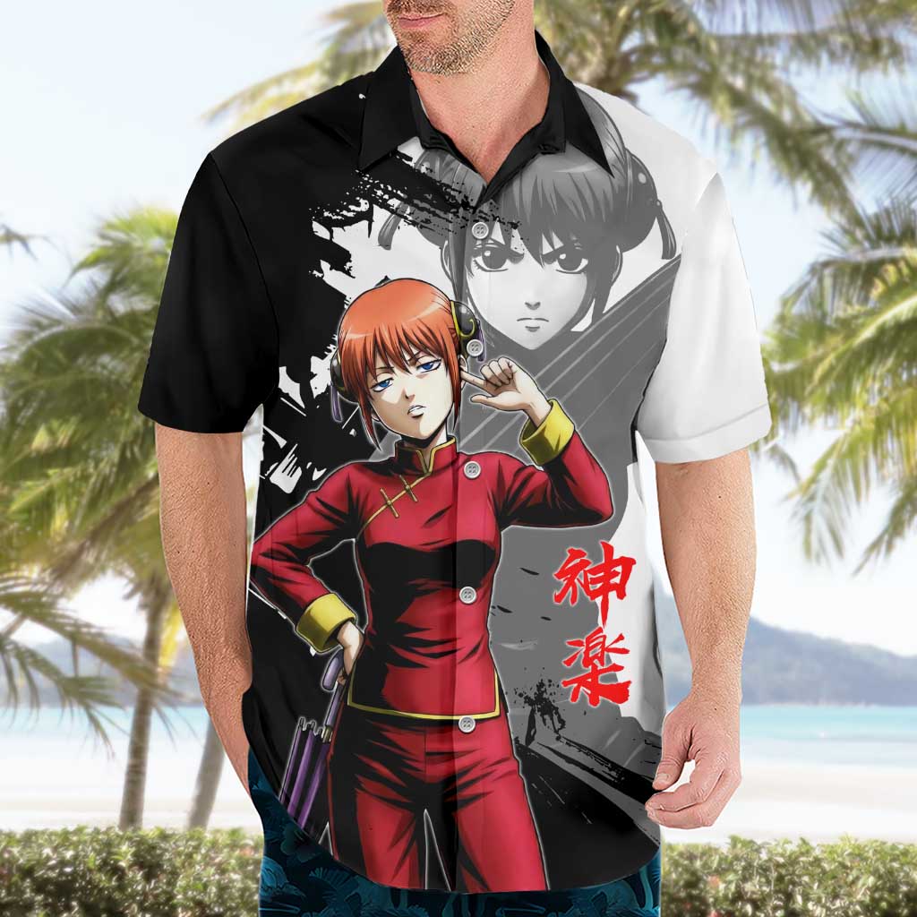 Kagura Hawaiian Shirt Fierce Comedy Martial Ink Style