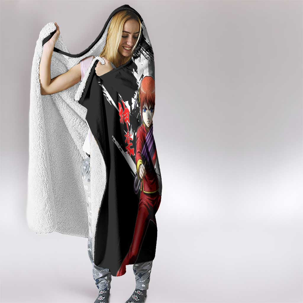 Kagura Hooded Blanket Fierce Comedy Martial Ink Style