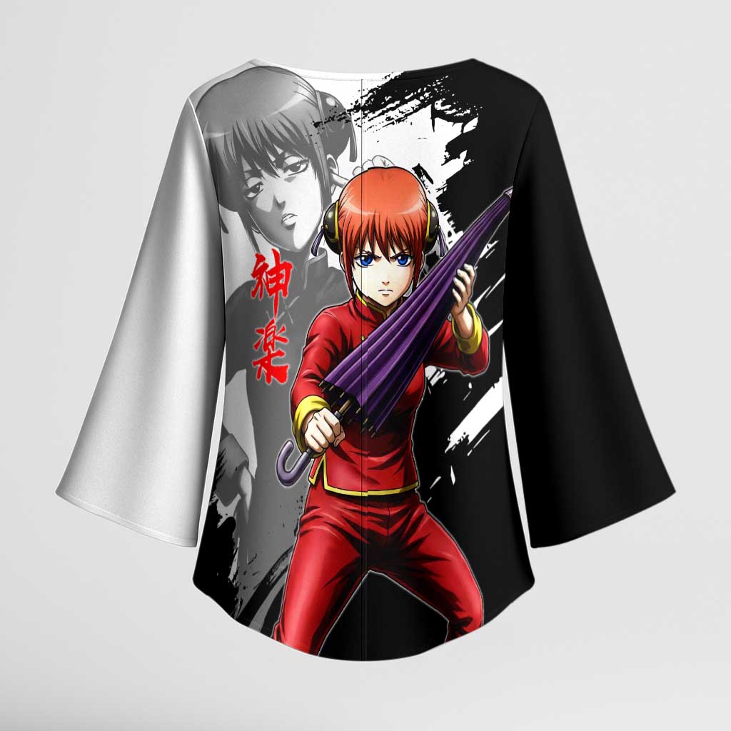 Kagura Kimono Sleeve Blouse Fierce Comedy Martial Ink Style