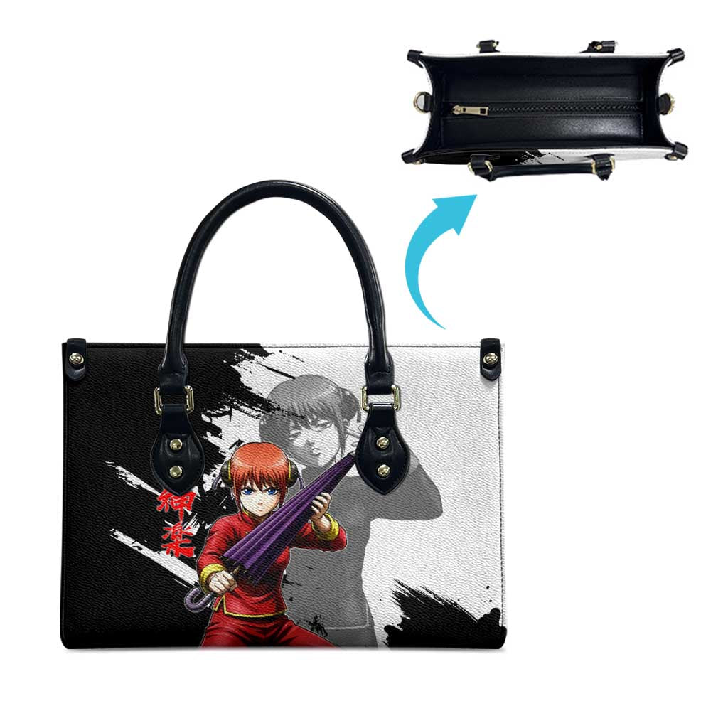 Kagura Leather Bag Fierce Comedy Martial Ink Style
