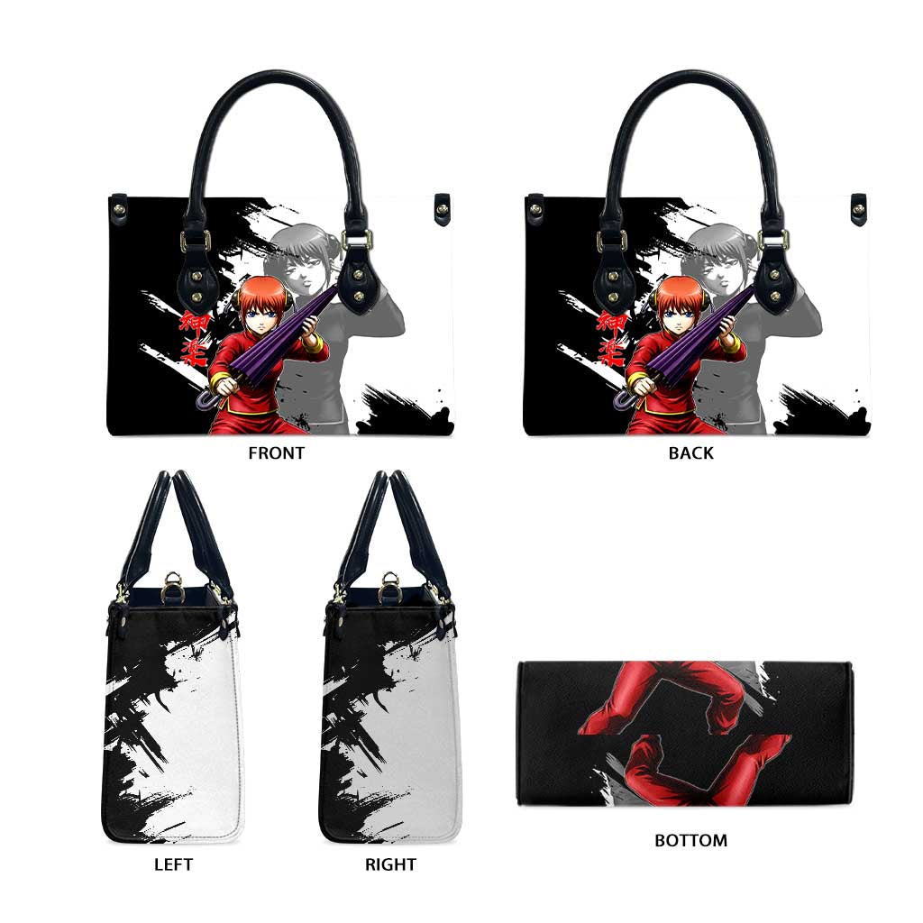 Kagura Leather Bag Fierce Comedy Martial Ink Style