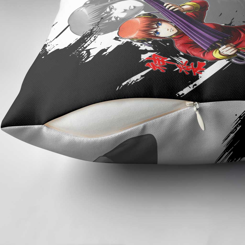 Kagura Pillow Cover Fierce Comedy Martial Ink Style