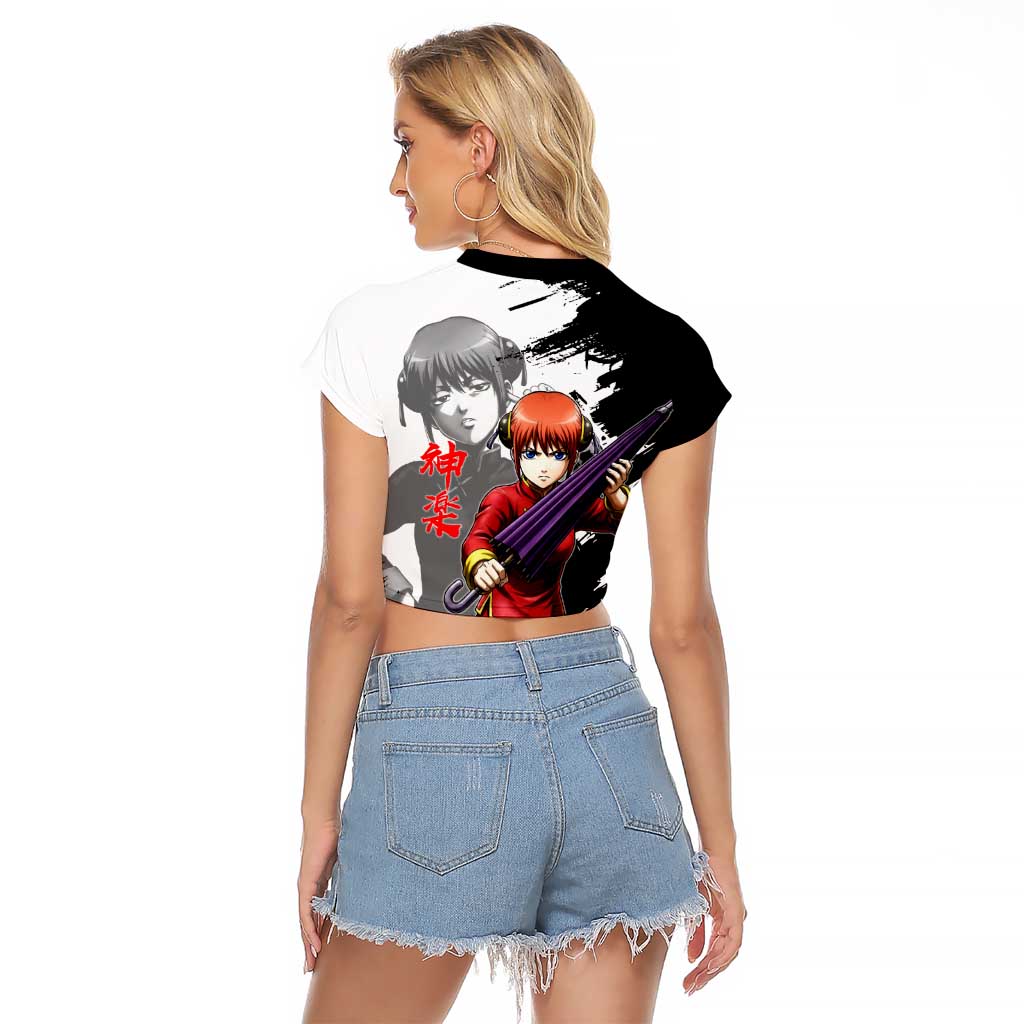 Kagura Raglan Cropped T Shirt Fierce Comedy Martial Ink Style