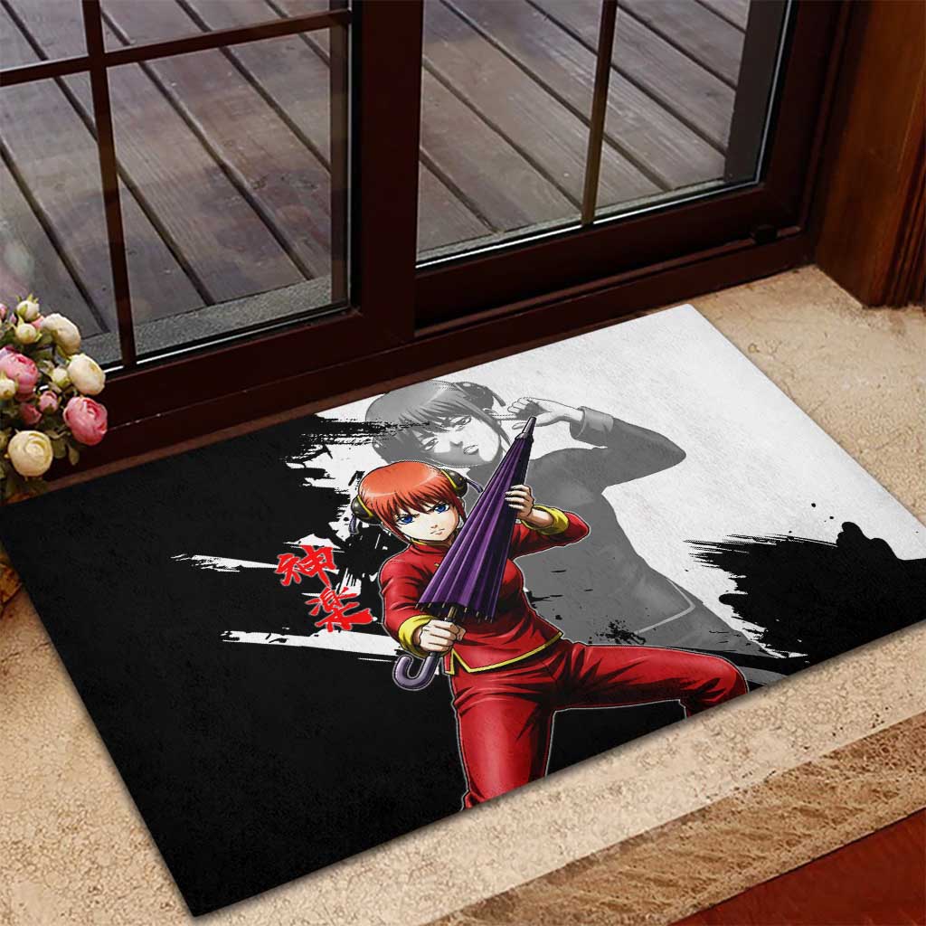 Kagura Rubber Doormat Fierce Comedy Martial Ink Style
