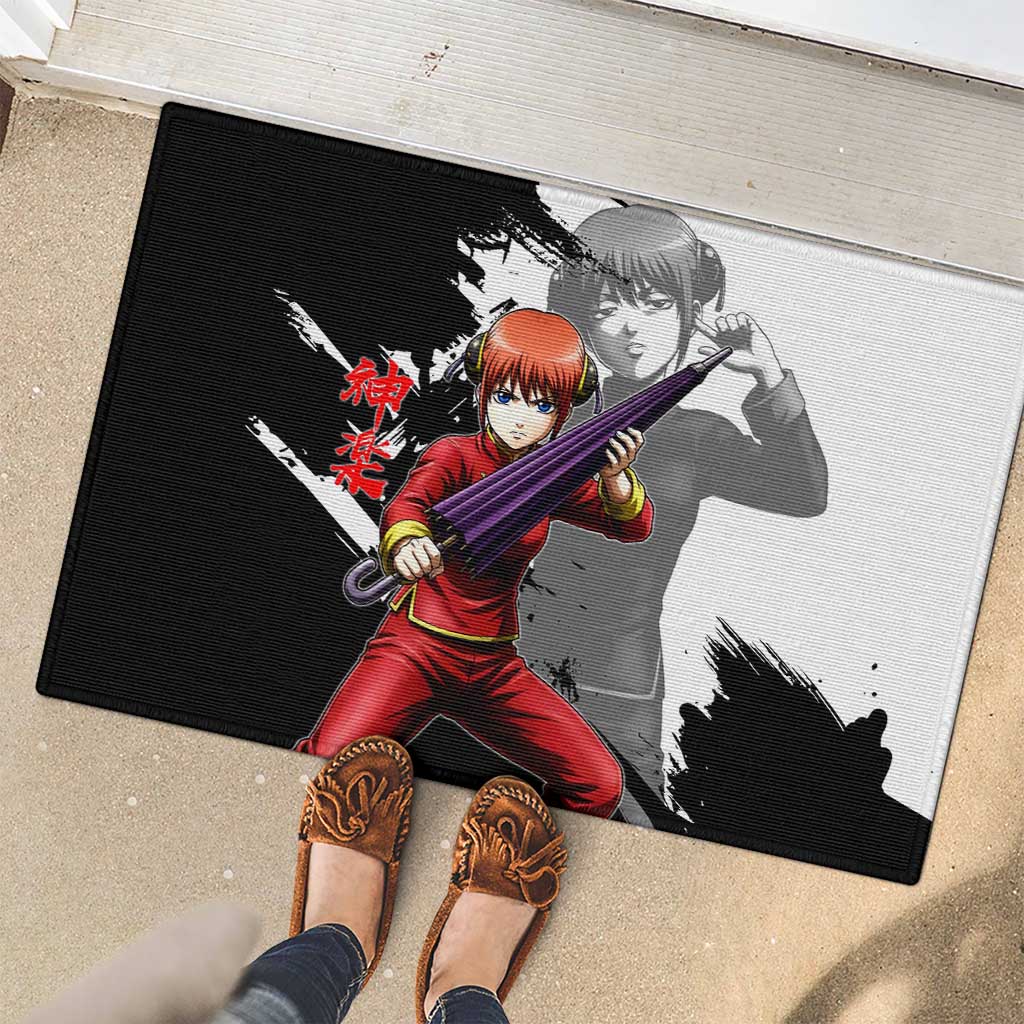Kagura Rubber Doormat Fierce Comedy Martial Ink Style