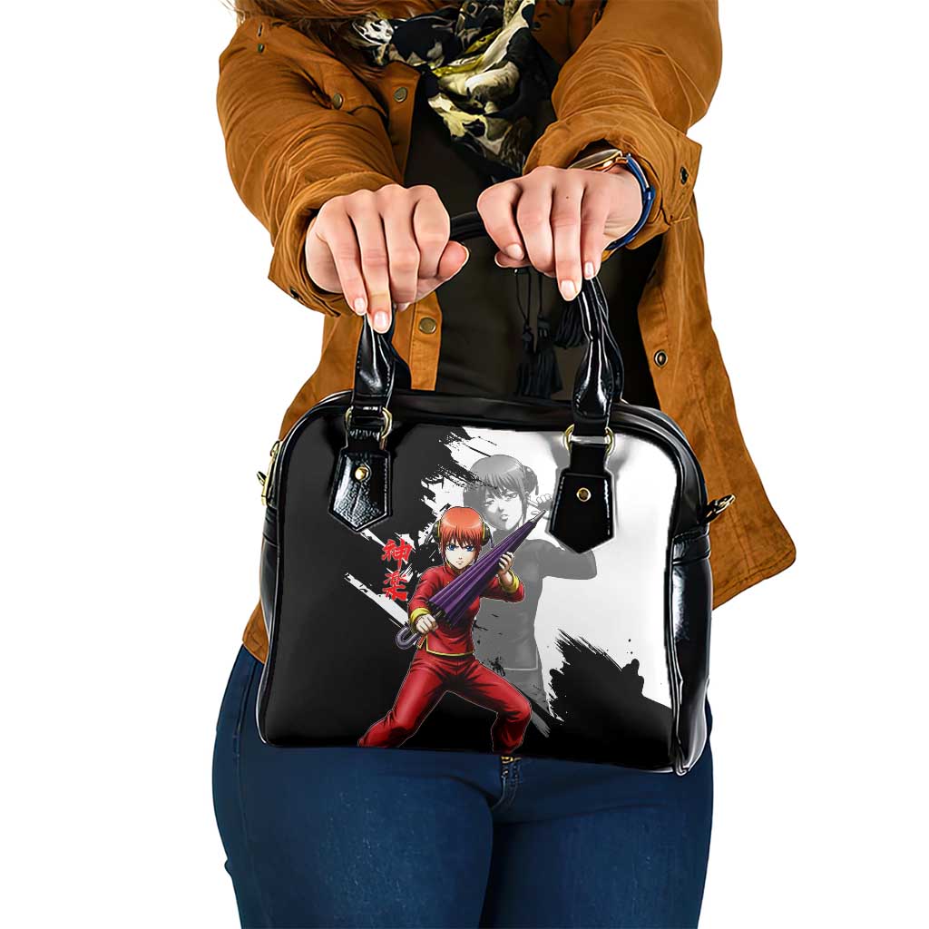 Kagura Shoulder Handbag Fierce Comedy Martial Ink Style