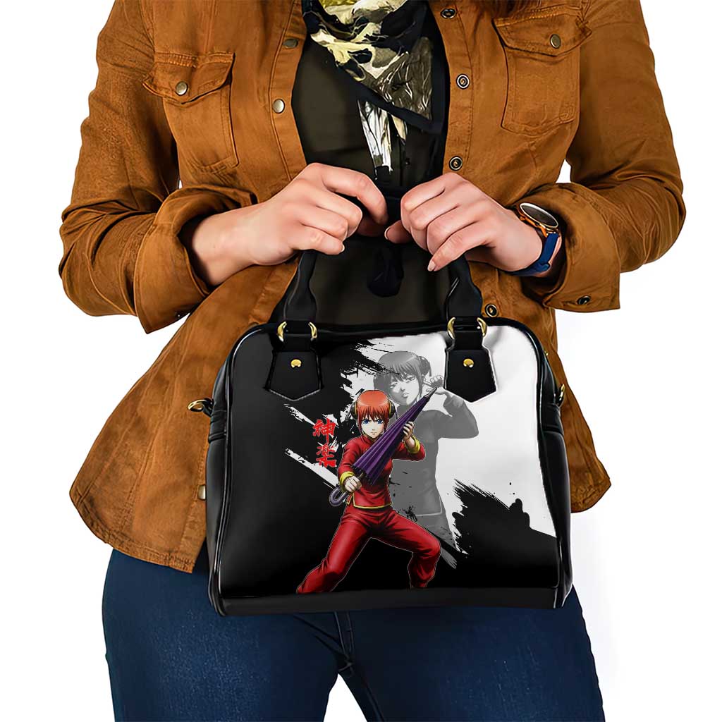 Kagura Shoulder Handbag Fierce Comedy Martial Ink Style