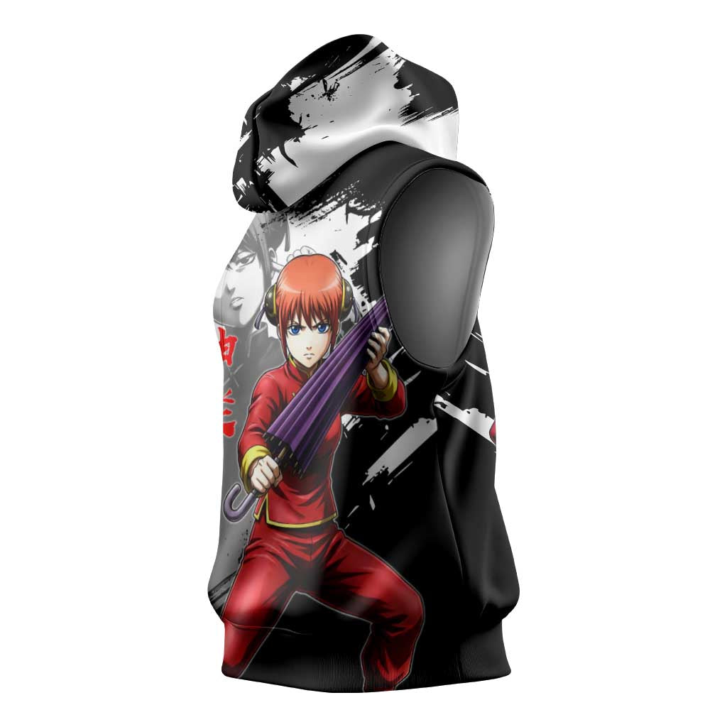 Kagura Sleeveless Hoodie Fierce Comedy Martial Ink Style