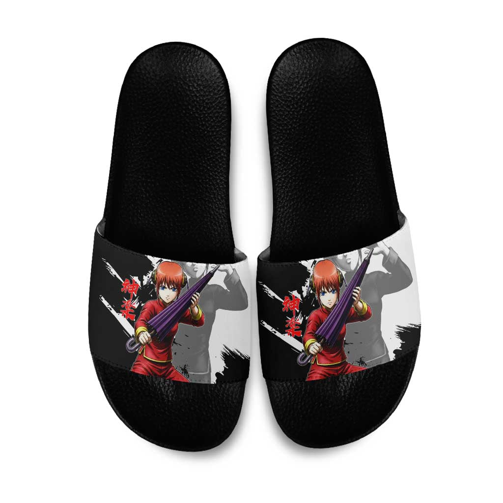 Kagura Slide Sandals Fierce Comedy Martial Ink Style