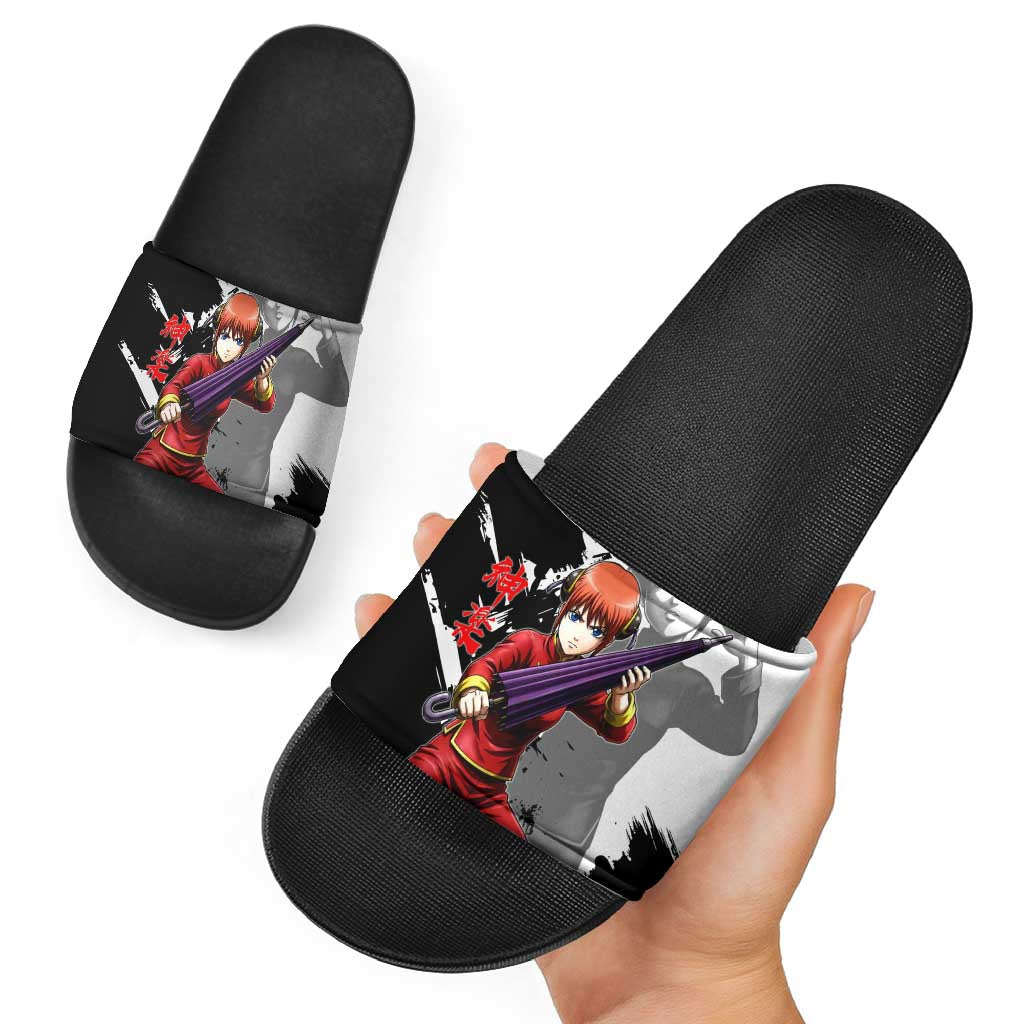 Kagura Slide Sandals Fierce Comedy Martial Ink Style