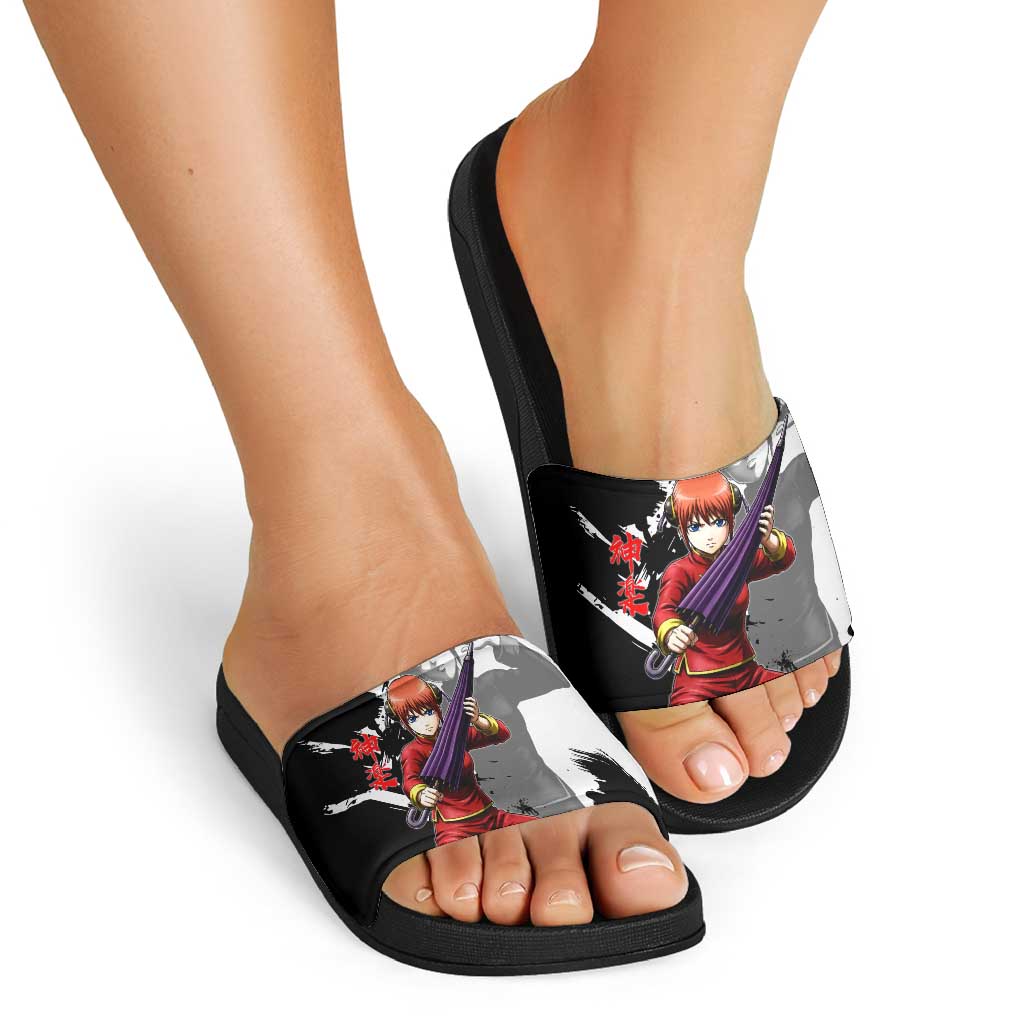 Kagura Slide Sandals Fierce Comedy Martial Ink Style