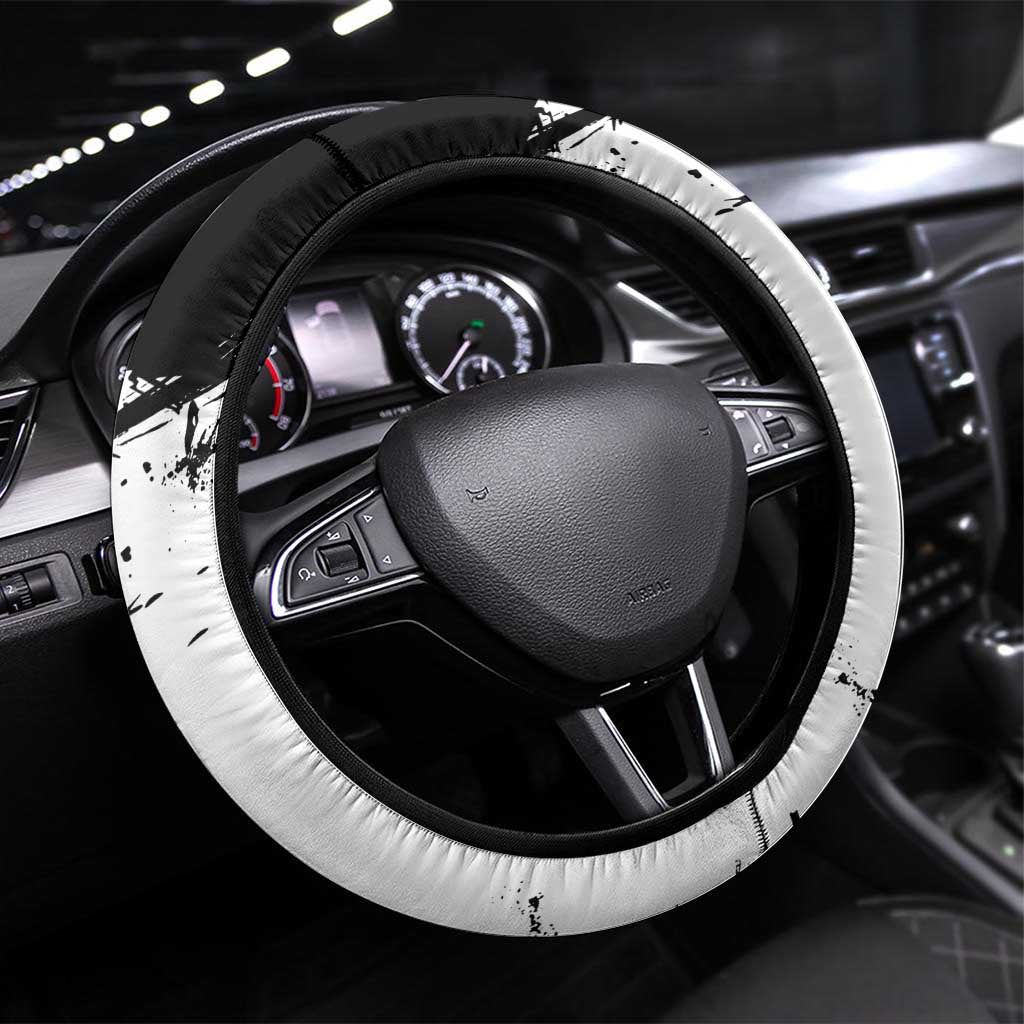 Kagura Steering Wheel Cover Fierce Comedy Martial Ink Style
