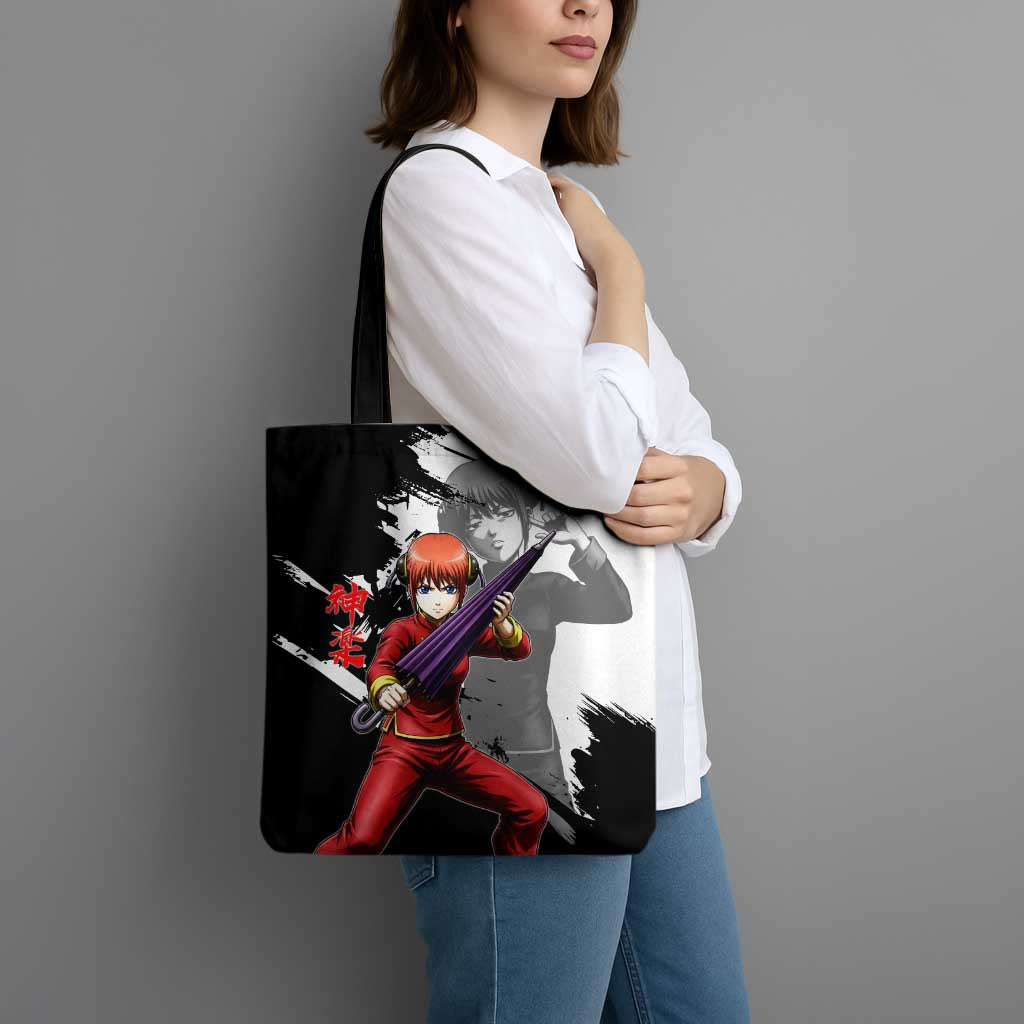Kagura Tote Bag Fierce Comedy Martial Ink Style