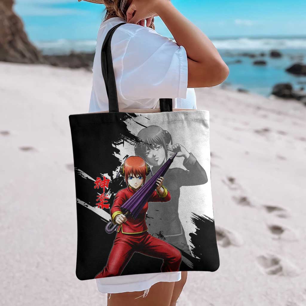 Kagura Tote Bag Fierce Comedy Martial Ink Style
