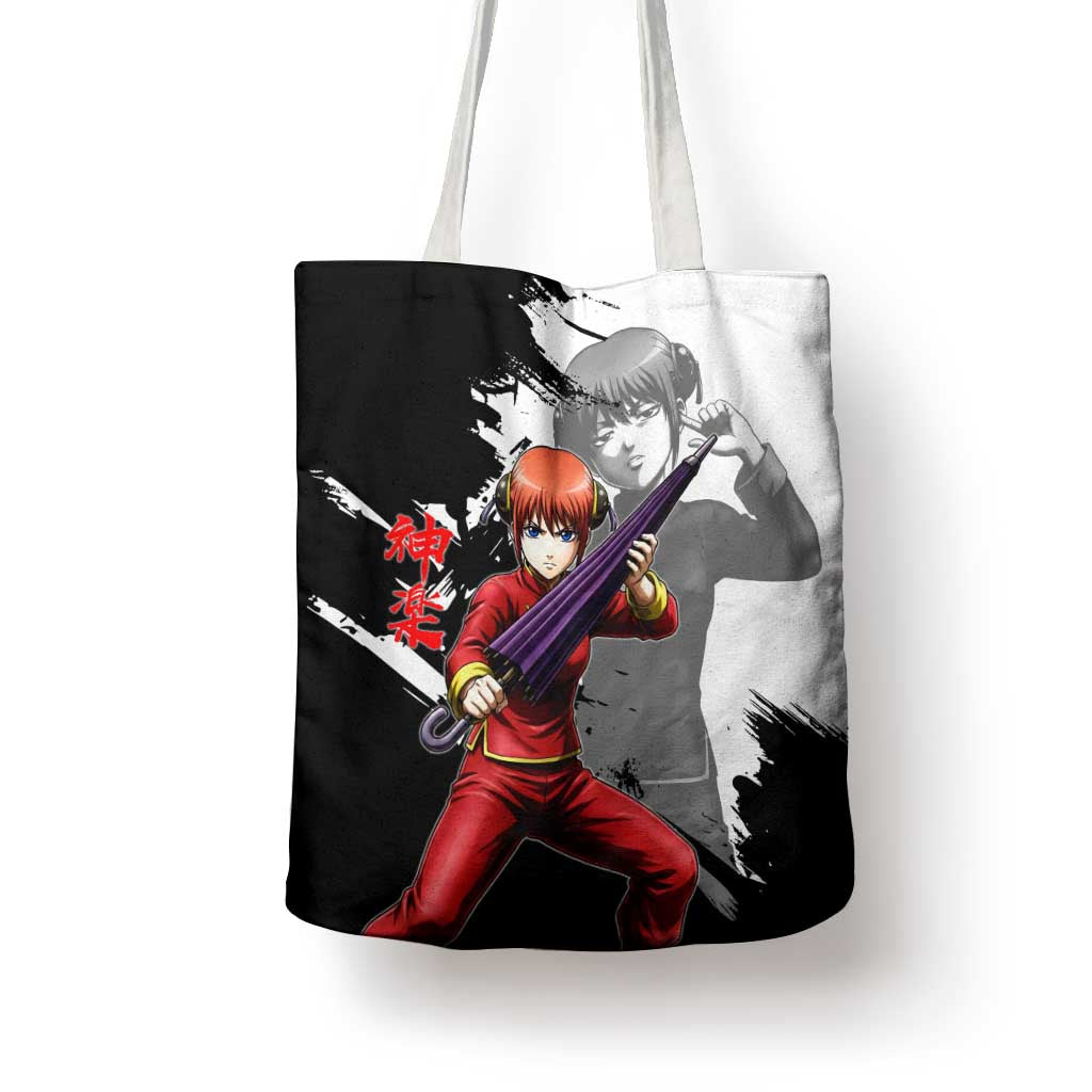 Kagura Tote Bag Fierce Comedy Martial Ink Style
