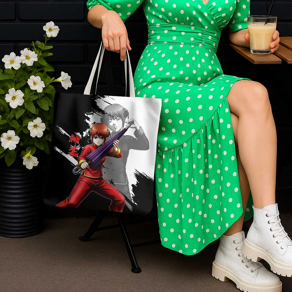 Kagura Tote Bag Fierce Comedy Martial Ink Style