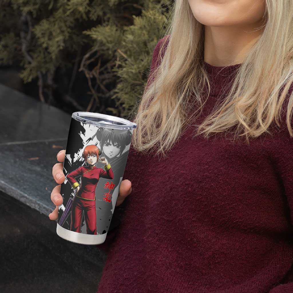 Kagura Tumbler Cup Fierce Comedy Martial Ink Style