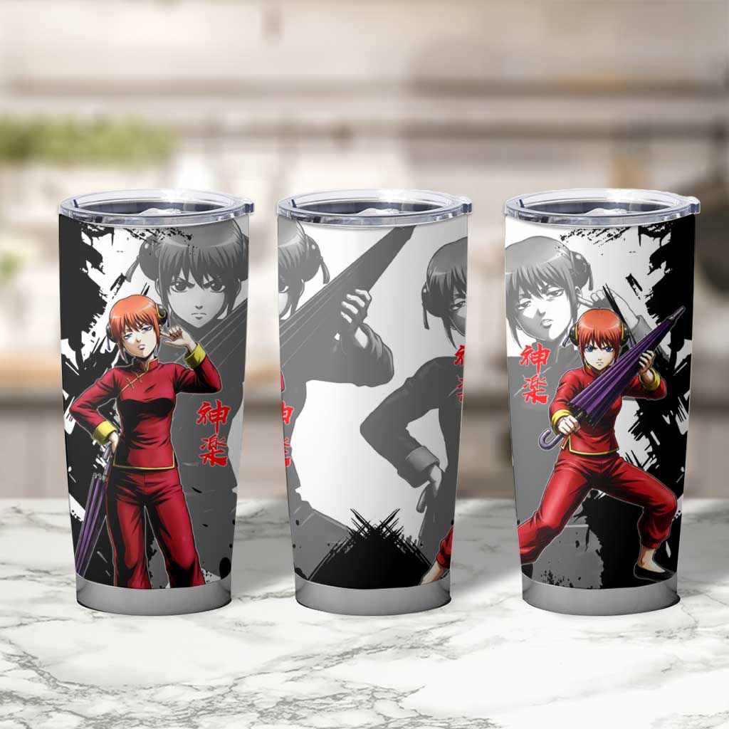 Kagura Tumbler Cup Fierce Comedy Martial Ink Style