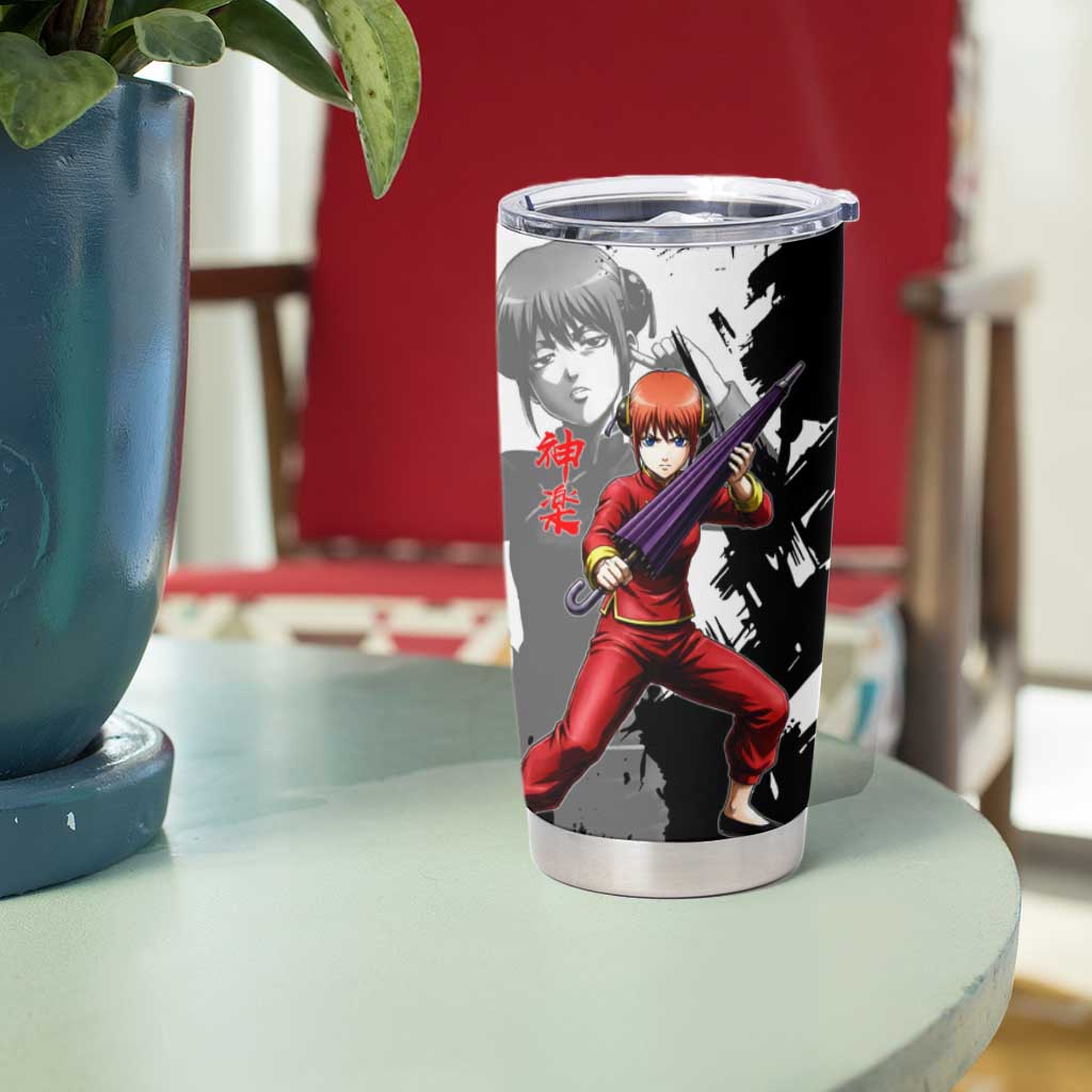 Kagura Tumbler Cup Fierce Comedy Martial Ink Style