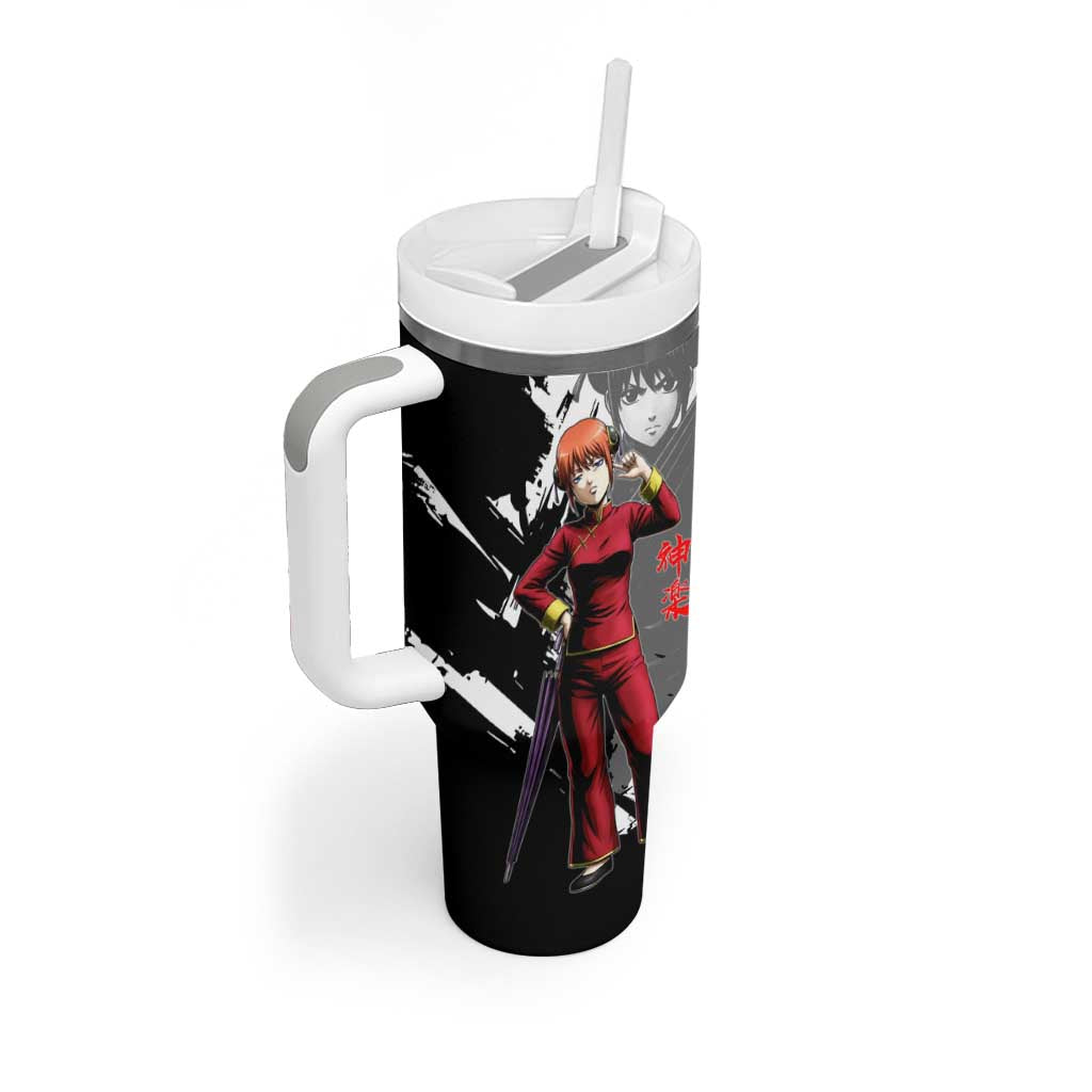 Kagura Tumbler With Handle Fierce Comedy Martial Ink Style